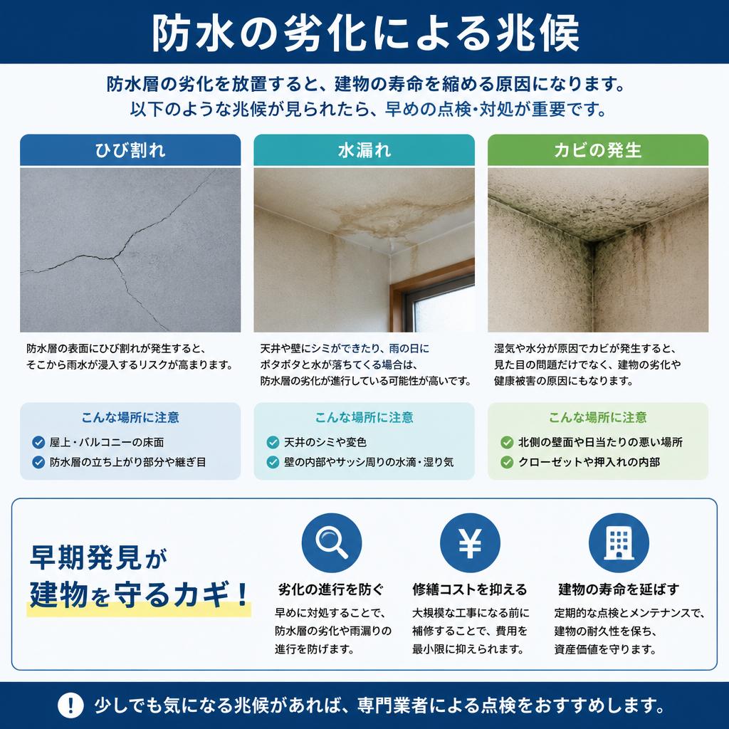 防水劣化のサインを見逃すな!