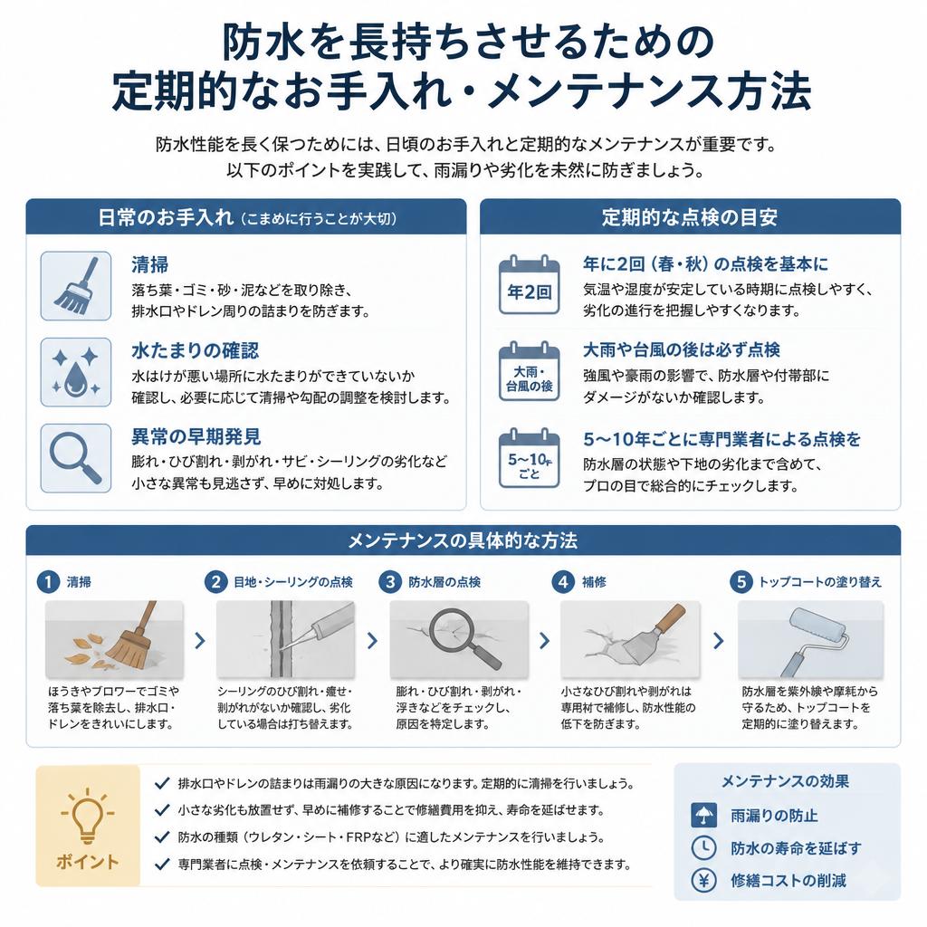 お手入れとメンテナンスのポイント