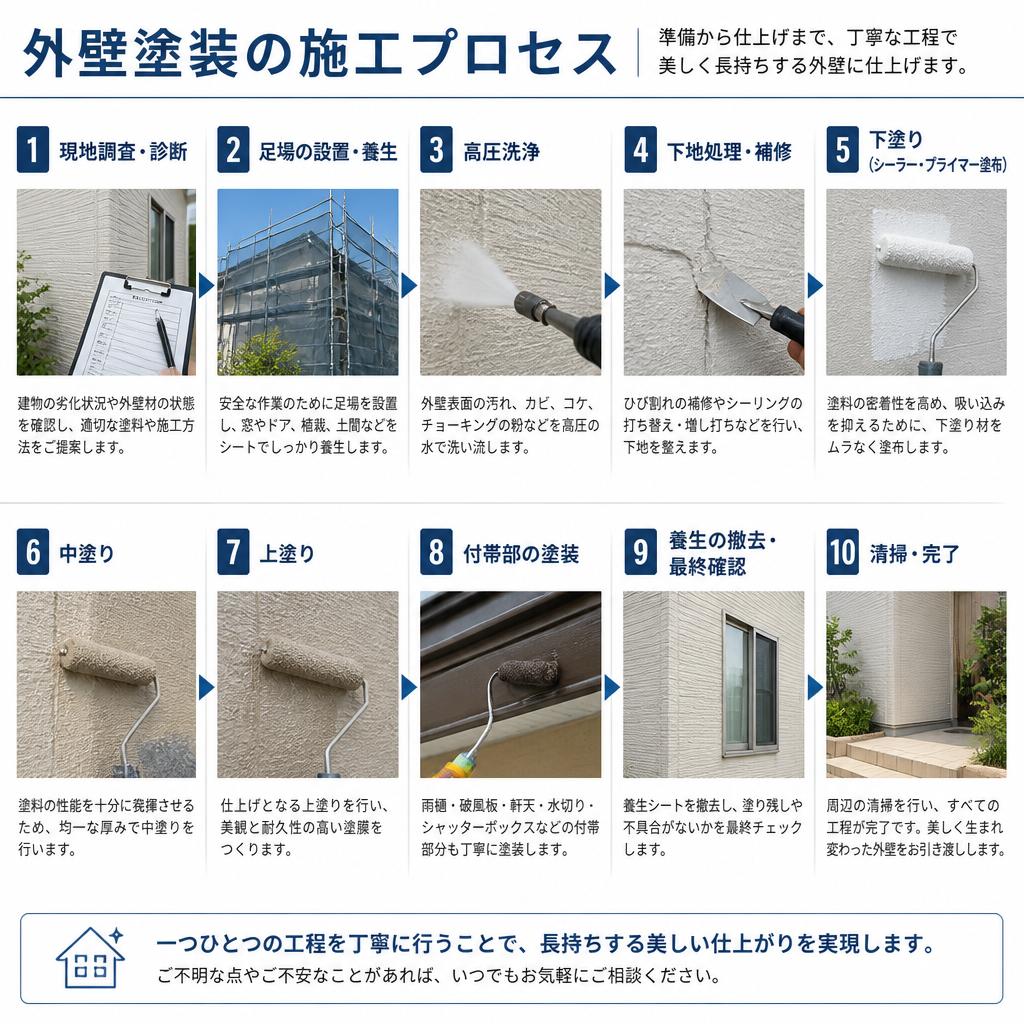 外壁塗装の施工プロセス