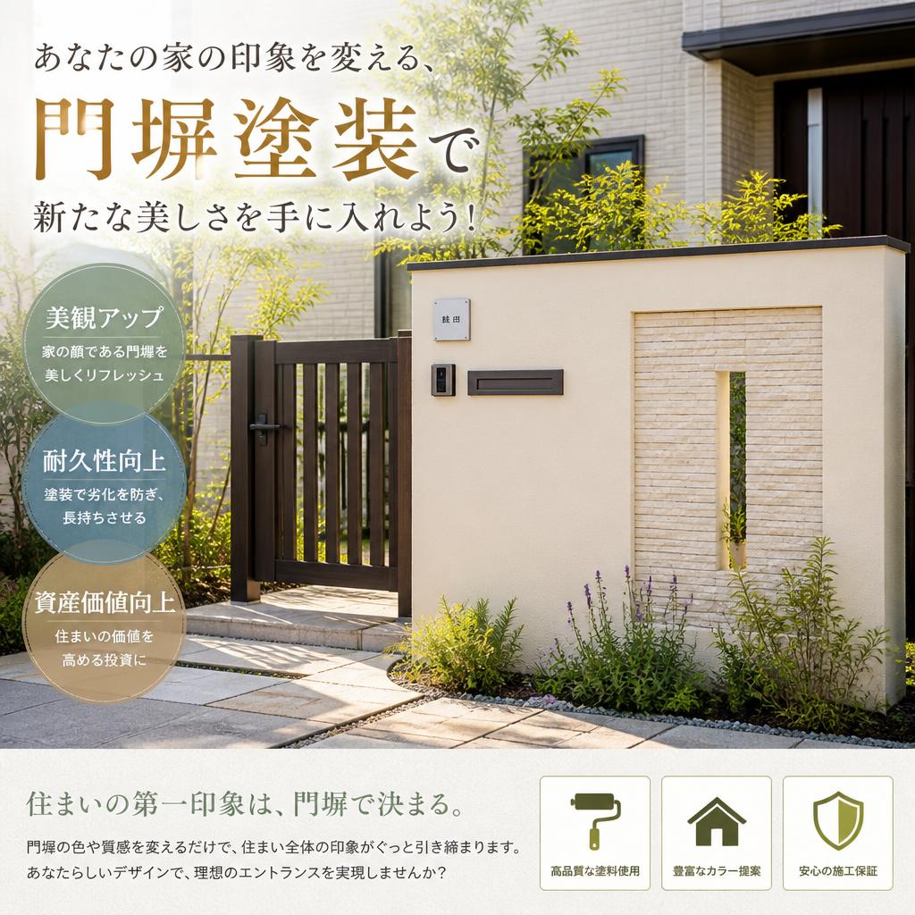 あなたの家の印象を変える、門塀塗装で新たな美しさを手に入れよう！