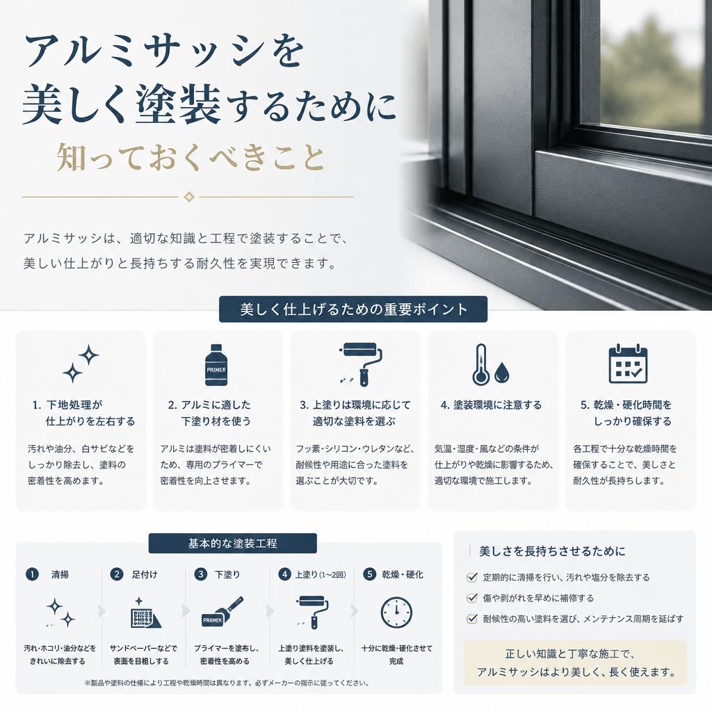 アルミサッシを美しく塗装するために知っておくべきこと