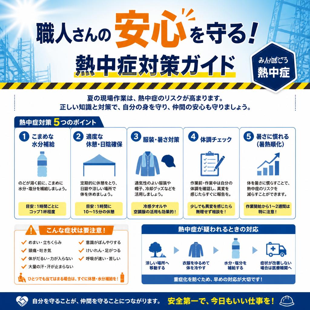 職人さんの安心を守る！熱中症対策ガイド